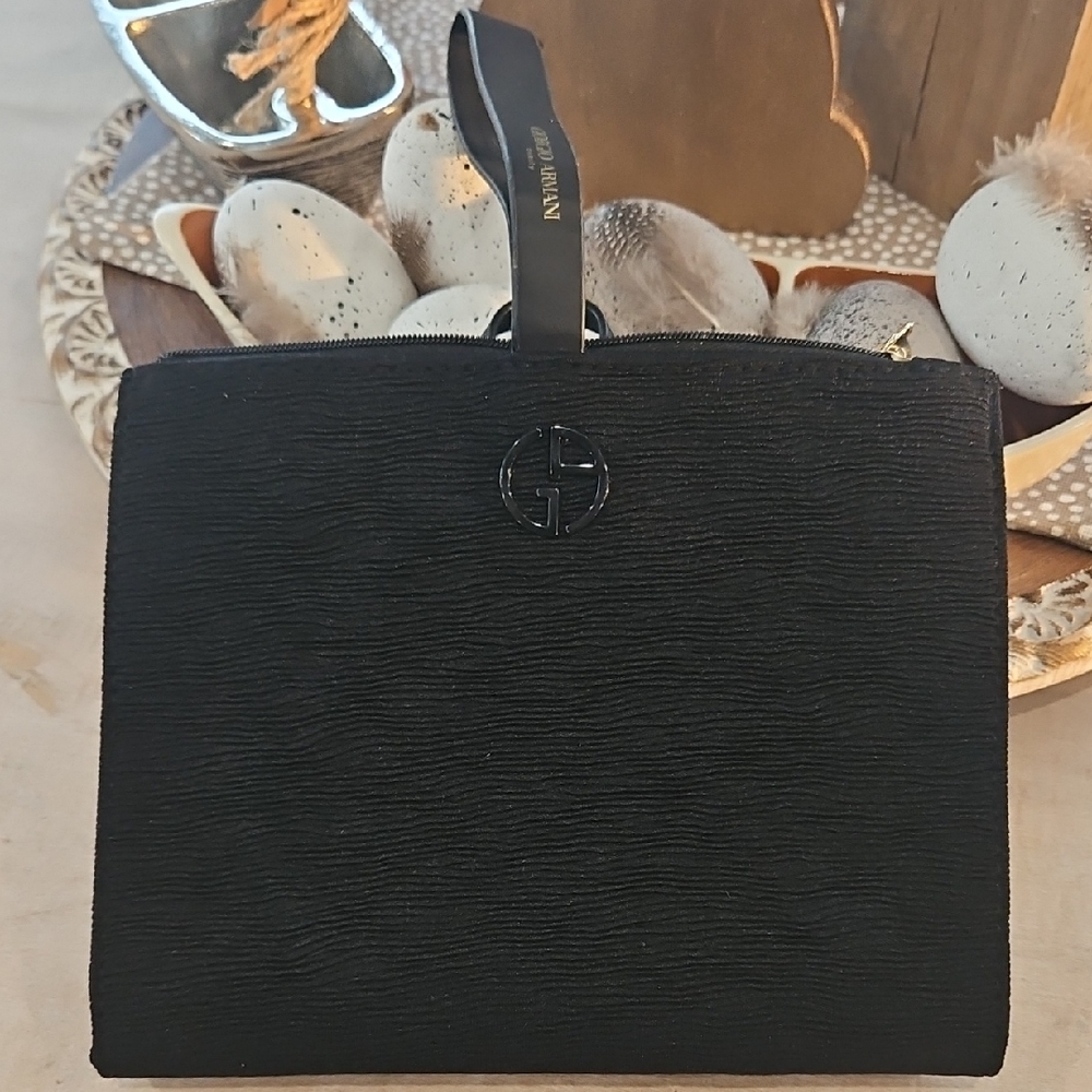 Giorgio Armani Black Textured Beauty Bag
